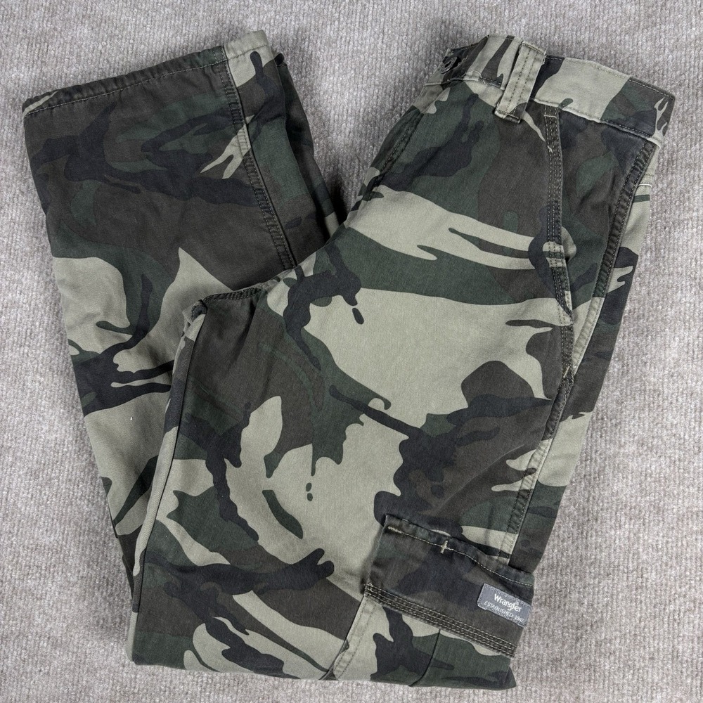 Wrangler Relaxed Fit Cargo Pants 29x30 Camo Fleece Lined Hunting Work Men